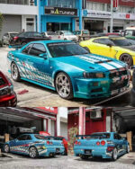 Stance Hunters x Gurucollector Skyline GT-R R34 Z-Tune Chrome Blue - Image 3
