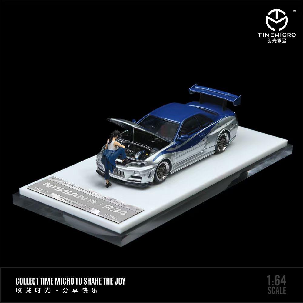 WhatsAppImage2024-03-06at10.07.46_1464850e TimeMicro 1:64 Nissan GTR (R34) Z-tune Blue (2 Version) - Image 1