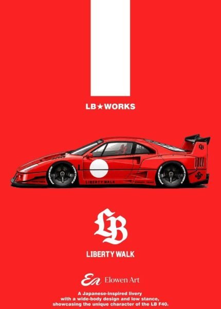(Pre-order) Elowen Art x Ferrari F40 LBWK Japanese Inspired Livery Red ( ETA Oct 2026)