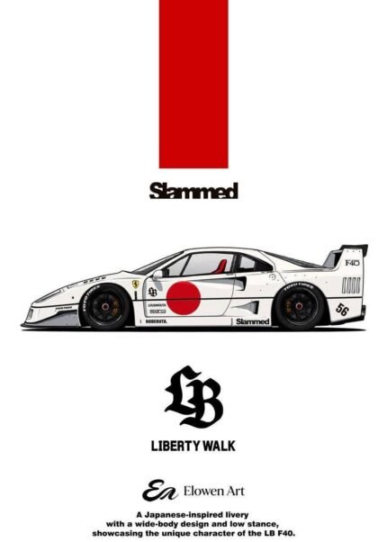 (Pre-order) Elowen Art x Ferrari F40 LBWK Japanese Inspired Livery White ( ETA Oct 2026)