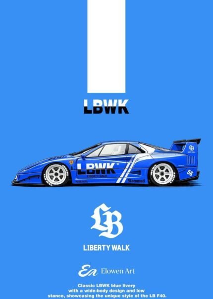 (Pre-order) Elowen Art x Ferrari F40 Classic LBWK Blue Livery ( ETA Oct 2026)