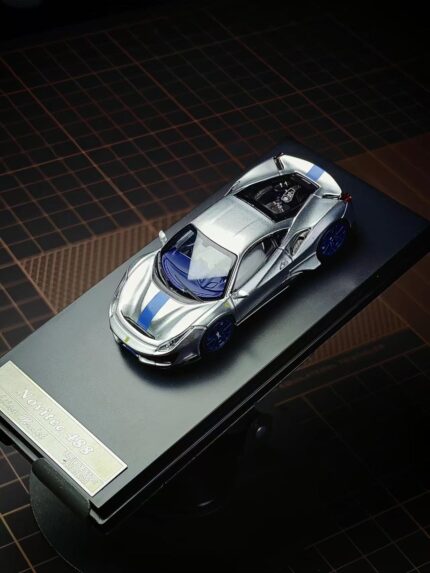 ( Pre-order) Stance Hunter Diecast Novitec 488 Pista Tailor Made  Lo Squalo Silver ( ETA Aug 2026)
