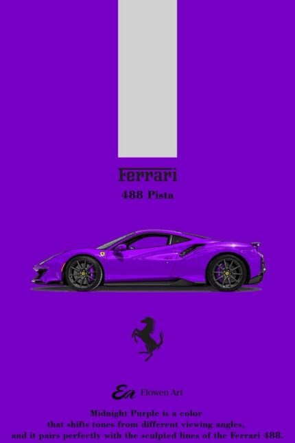 (Pre-order) Elowen Art x Ferrari 488 Pista Midnight Purple ( ETA Oct 2026)