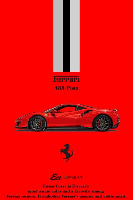 (Pre-order) Elowen Art x Ferrari 488 Pista Rosso Corso ( ETA Oct 2026)