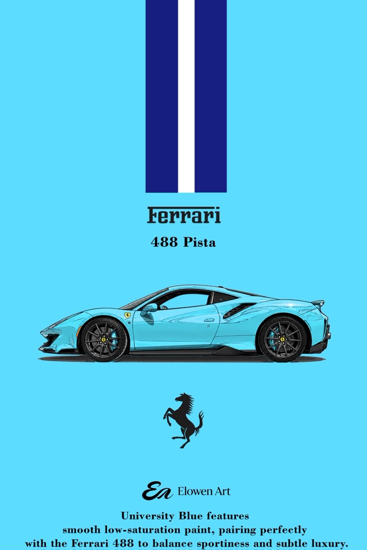 IMG-20260609-WA0029 (Pre-order) Elowen Art x Ferrari 488 Pista University Blue ( ETA Oct 2026) - Image 1