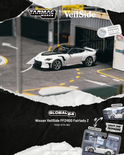 (Pre-Order) Tarmac Works Nissan Veilside FFZ400 Fairlady Z White (ETA- Dec2026)
