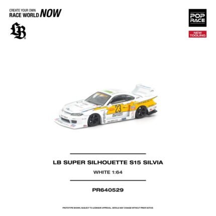 (Pre-Order) Pop Race LB Super Silhouette S15 Silvia White #23 (ETA April2027)