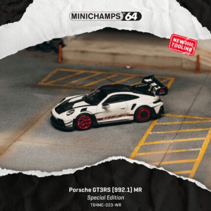 (Pre-Order) Tarmac Works Porsche GT3RS (992.1) MR White Red (ETA- Dec2026)