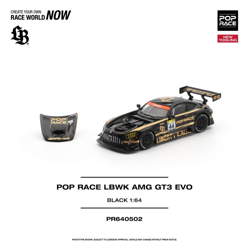 13-2 (Pre-Order) Pop Race LBWK AMG GT3 EVO Black (June2027) - Image 1