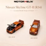 (Pre-order) Motorhelix Nissan Skyline GTR R34 Metallic Orange Chance of Chase ( ETA Sep 2026)