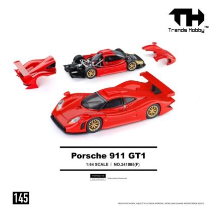 (Pre-order) Trends Hobby New 1/64 Racing Model Porsche 911 GT1 1998 (ETA Nov 2026) (Red)