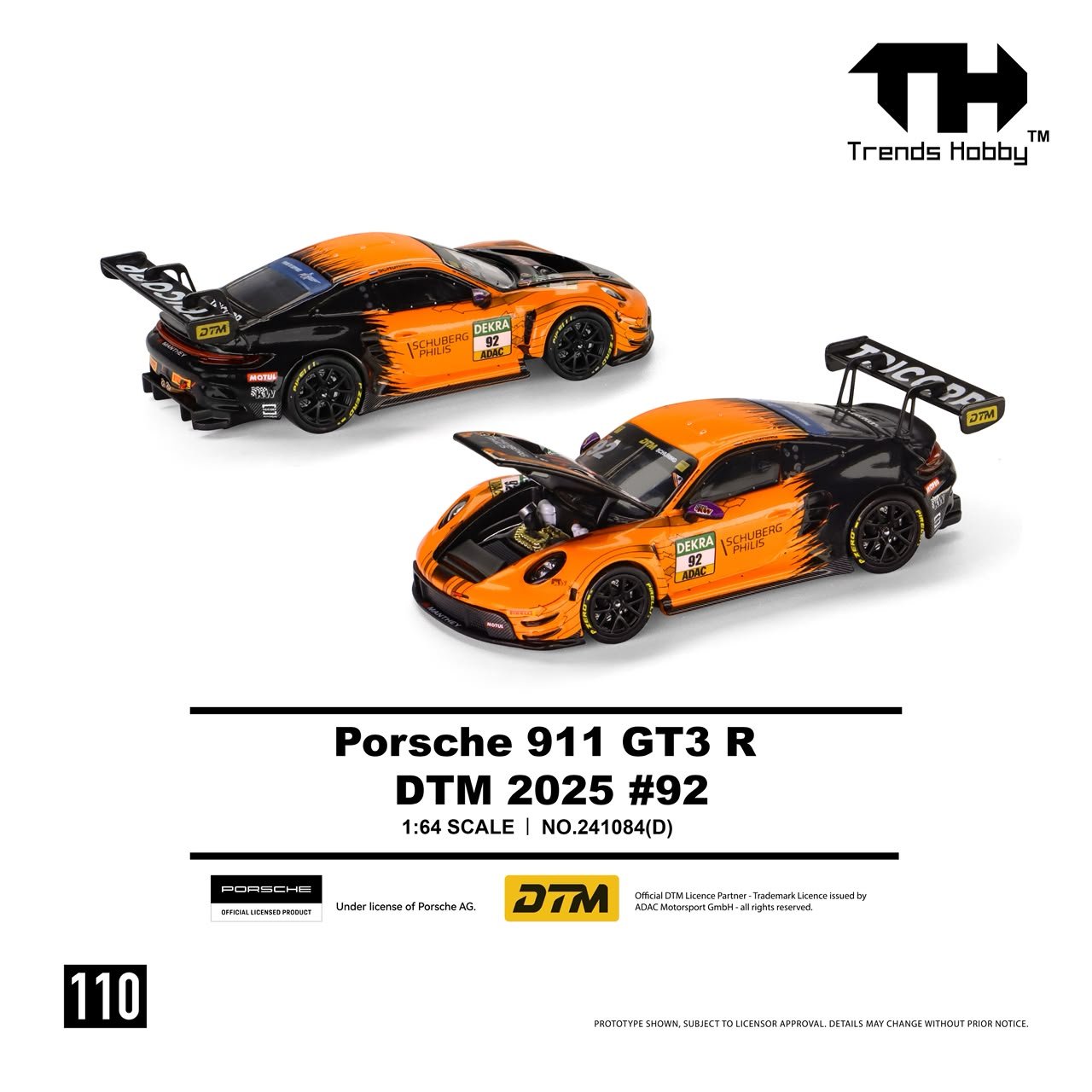 WhatsApp Image 2026-07-25 at 3.03.39 PM (Pre-order) Trends Hobby New 1/64 Racing Model Porsche 911 GT3 R DTM 2025, No.92 Livery (ETA Nov 2026) - Image 1
