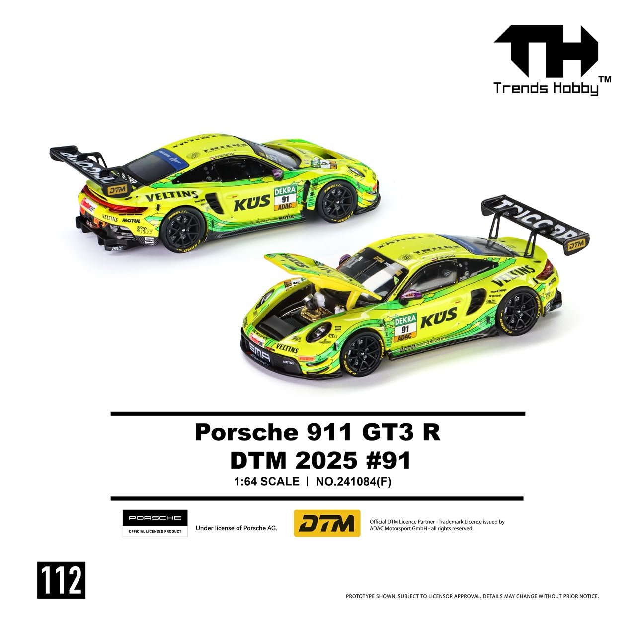 WhatsApp Image 2026-07-25 at 3.04.21 PM (Pre-order) Trends Hobby New 1/64 Racing Model Porsche 911 GT3 R DTM 2025, No.91 Livery (ETA Nov 2026) - Image 1