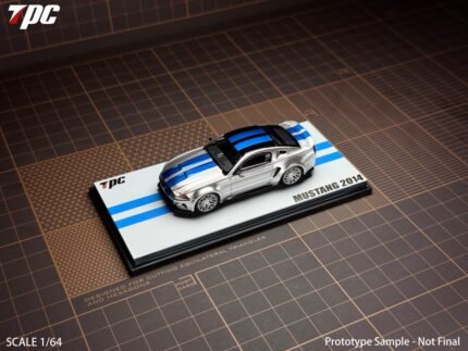 (Pre-order) TPC 1/64  Mustang 2014 Silver (with blue stripes) (ETA Nov 2026)