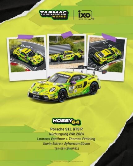 ( Pre-order) Tarmac Works Porsche 911 GT3 R Nürburgring 24h 2024 Laurens Vanthoor / Thomas Preining / Kevin Estre / Ayhancan Güven (ETA- Jan2027)