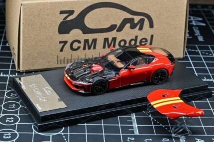 ( Pre-order) 7cm Model  1/64 Diecast Cavallino 12 cilindri  -Rosso Corsa/Giallo Modena Racing Livery Stripes ( ETA Oct 2026)
