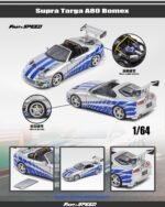 (Pre-order) Fast Speed Supra Targa Roadster with removable roof 4th Generation A80 with bomex modified version Silver Blue Livery (ETA Dec 2026)