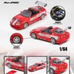 (Pre-order) Fast Speed Supra Targa Roadster with removable roof 4th Generation A80 with bomex modified version Red White Livery (ETA Dec 2026)