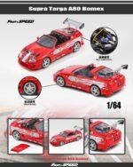 (Pre-order) Fast Speed Supra Targa Roadster with removable roof 4th Generation A80 with bomex modified version Red White Livery (ETA Dec 2026)
