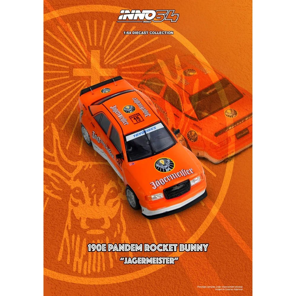 IN64-190EP-JGMT3 Inno64 1/64 PANDEM ROCKET BUNNY 190E JAGERMEISTER - Image 1