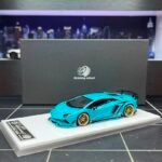 ( Pre-order) Rotating Wheel RW 1/64 Rowen Aventador S Diecast model - Iridescent blue ( ETA Sep 2026)