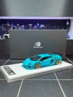 ( Pre-order) Rotating Wheel RW 1/64 Rowen Aventador S Diecast model - Iridescent blue ( ETA Sep 2026)