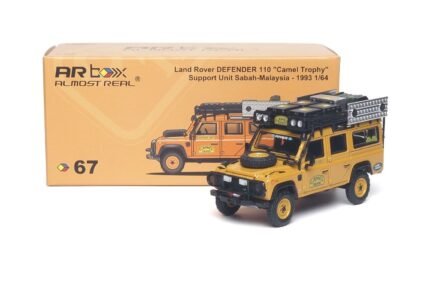 ( Pre-order) AR Box Land Rover Defender 110 Camel Cup 1993 Sabah Malaysia Support Vehicle 1/64 ( ETA Sep 2026)
