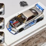 ( Pre-order) Nitro Blaze 1/64 SKYLINE ER34, LB-SUPER SILHOUETTE widebody Silver Stripes Limited to 500 pcs ( ETA Oct 2026)