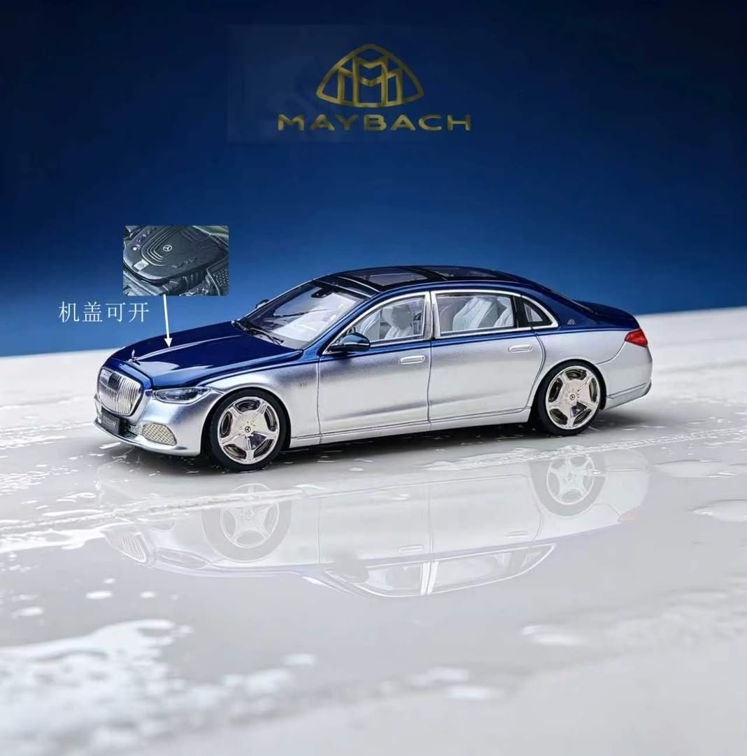 WhatsApp Image 2026-08-11 at 7.42.06 PM ( Pre-order) Rhino Model RM 1/64 Mercedes-Benz (Open hood) Blue and Silver ( ETA Nov 2026) - Image 1