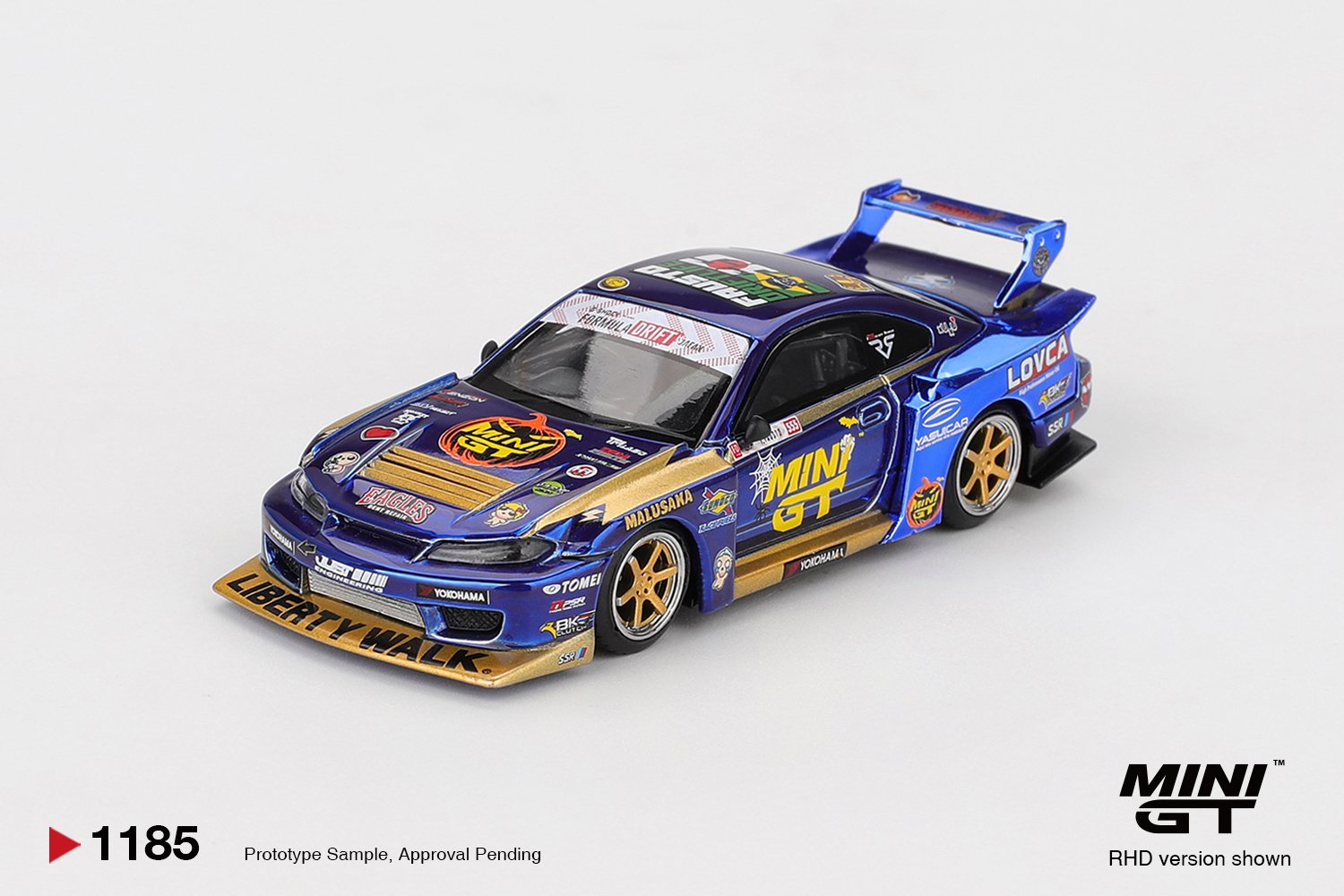 2c85f6048ee8c208805375ab7bc919e0 (2) MINI GT NISSAN LBSUPER SILHOUETTE S15 SILVIA 555 TEAM MINI GT LIBERTY WALK - Image 1
