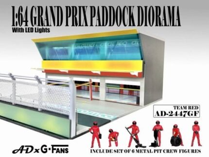 American Diorama 1:64 Grand Prix Paddock Diorama Team Red with figures