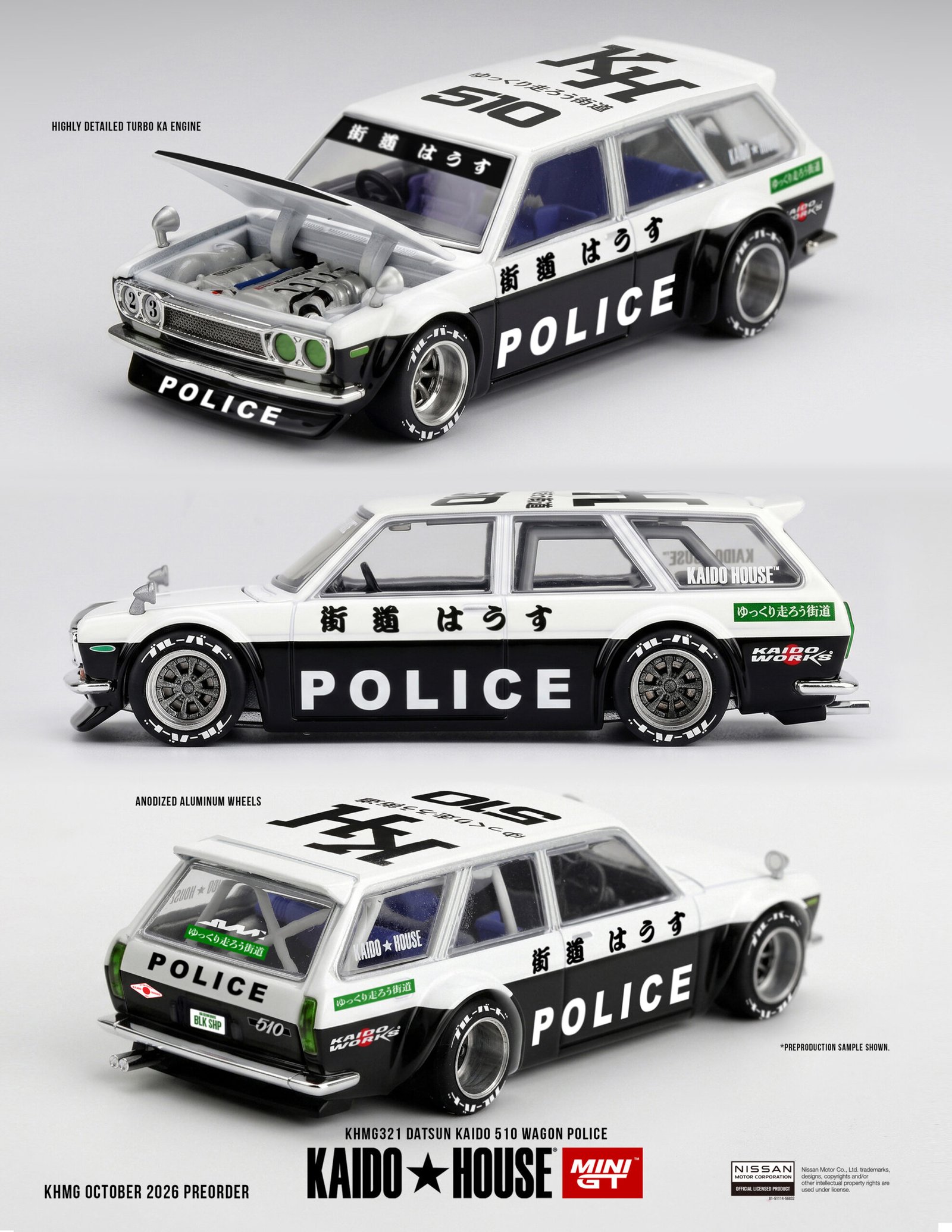 1791350986_prdpg_6ac5d8cab2a82 (Pre-order) DATSUN KAIDO 510 WAGON POLICE (June End 2027) - Image 1
